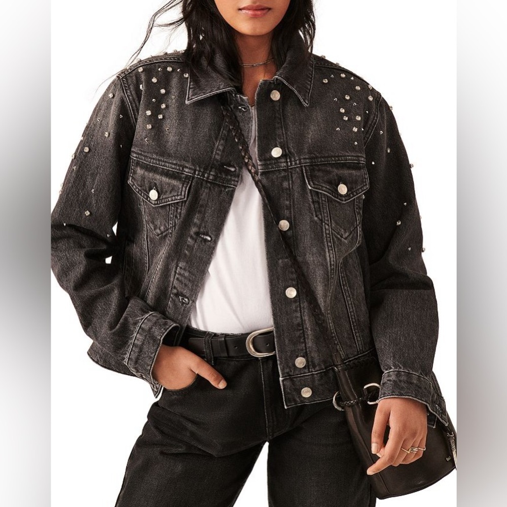 Ba&sh Isac Cotton Embellished Denim Jacket